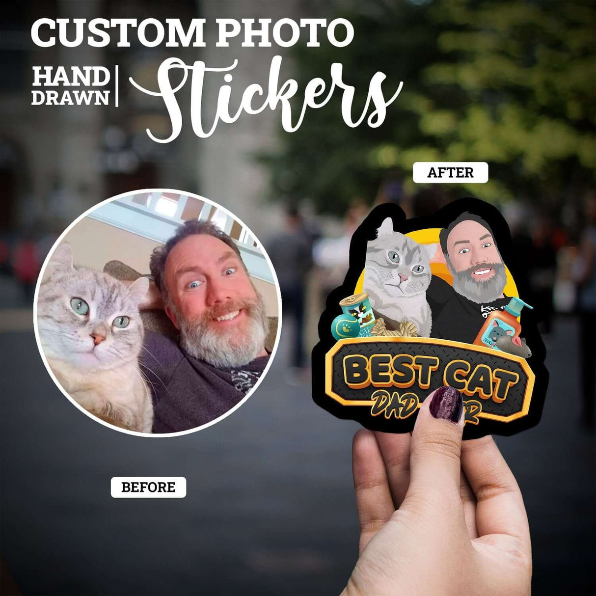 Custom Dad Cat Stickers