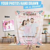 Personalized Family Love Blanket to Mom
