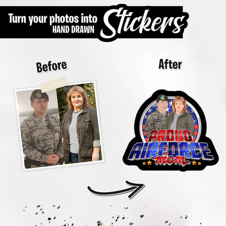 Proud USAF Mom Sticker Personalized