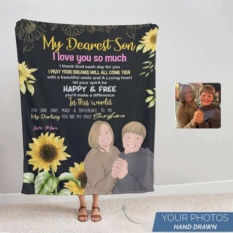 Personalized To My Son Blanket Love Mom