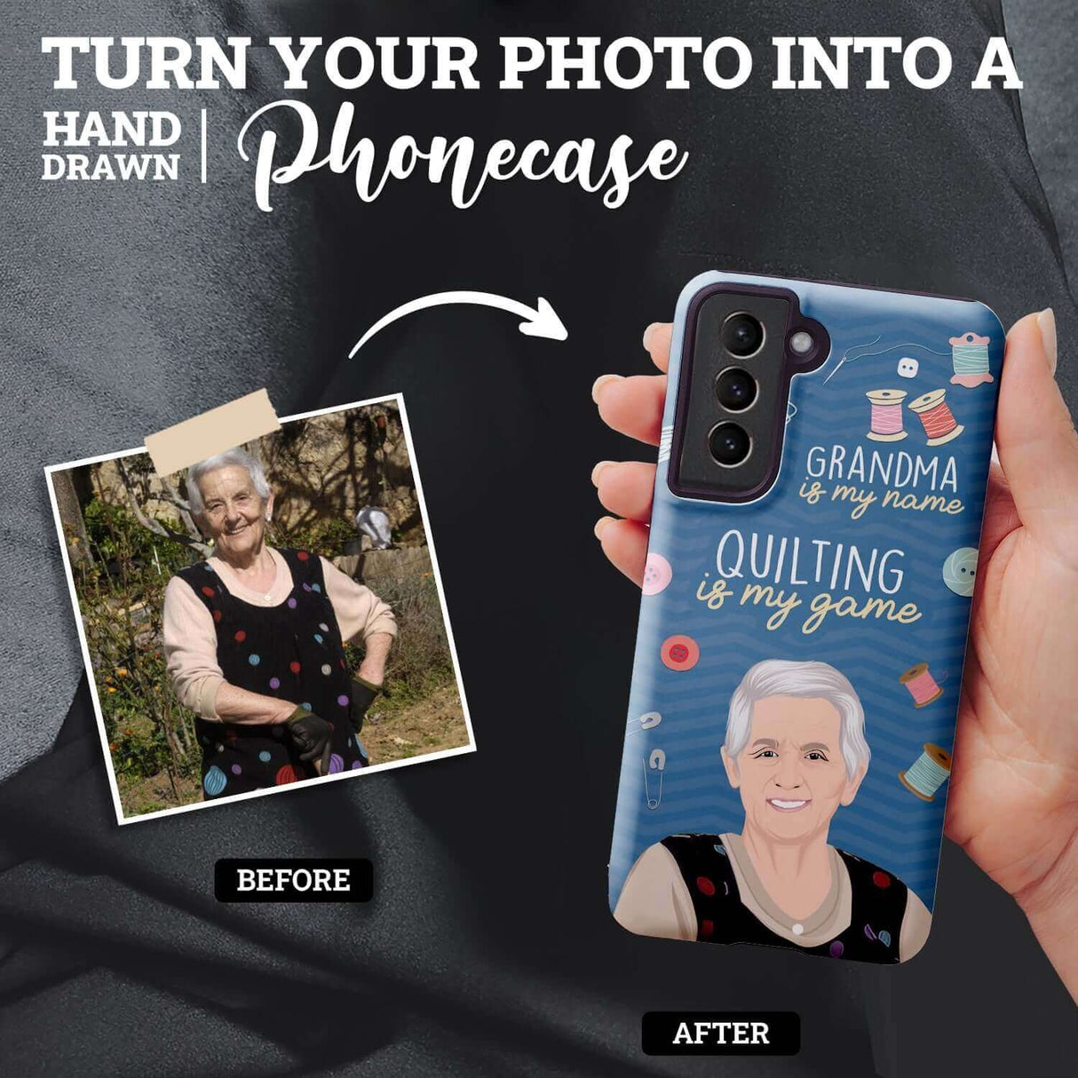 Quilting Grandma Phone Case Personalized