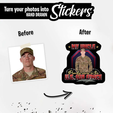 Custom My Uncle served in the air force sticker