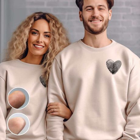 Custom Couples Fingerprint Sweatshirt