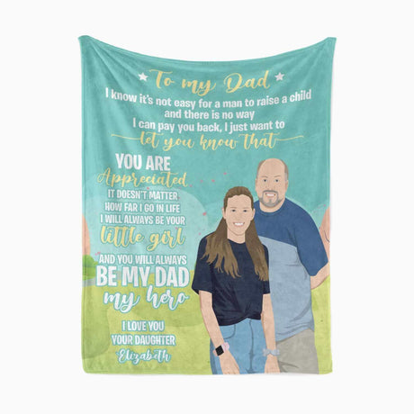 Personalized To My Dad Blanket From Daughter
