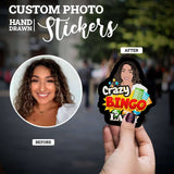 Personalized Crazy Bingo Lady Stickers