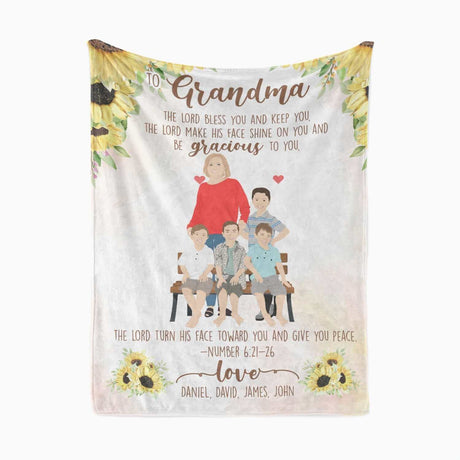 To Grandma From Grandkids Blanket Personalized