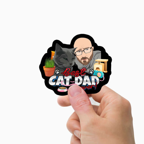 Personalized Best Dad Cat Stickers