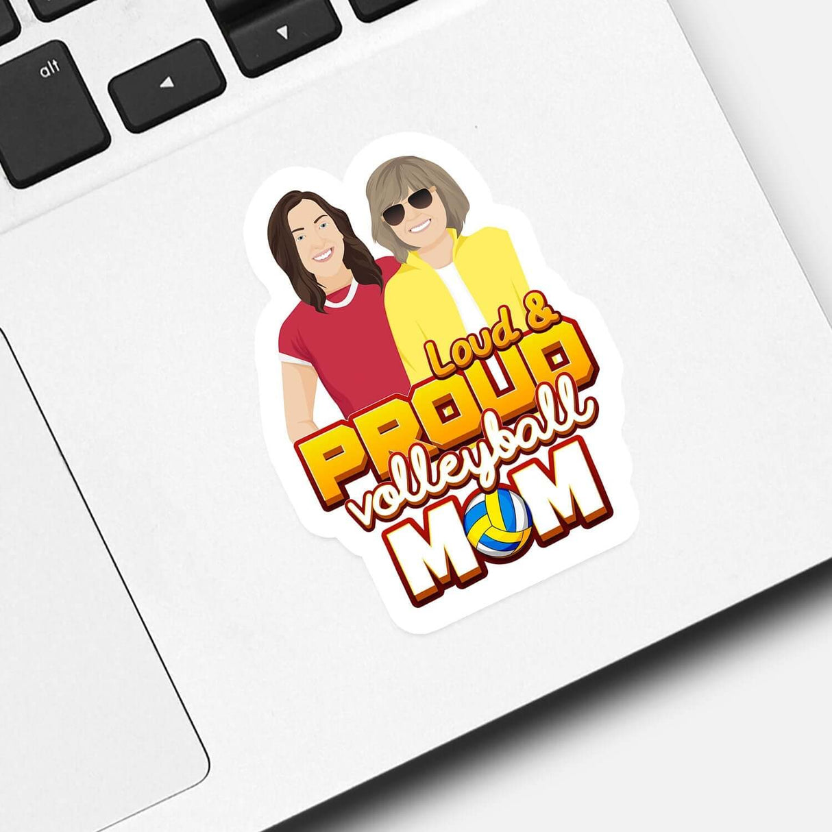 Personalized Loud and Proud Volleyball Mom Stickers