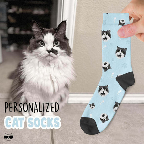 Create Your Own Personalized Cat Face Socks