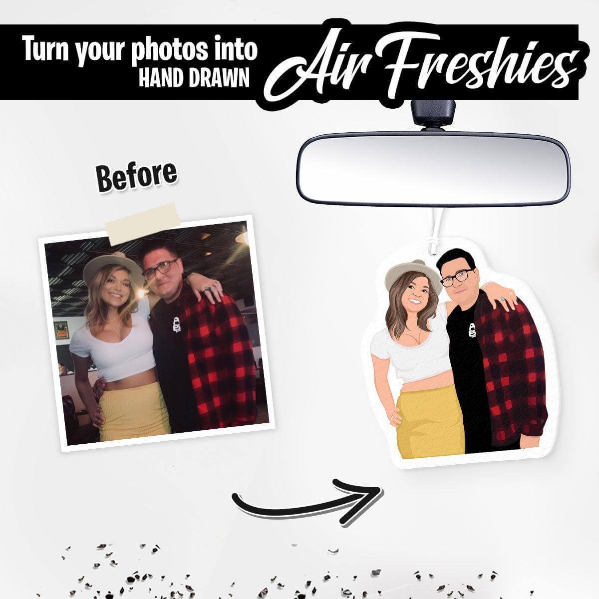 Custom Couples Portrait Air Freshener