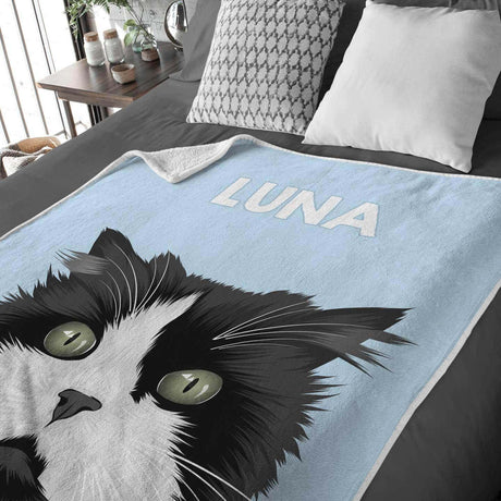 Customized Feline Portrait Blanket