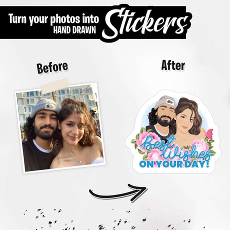 Best Wishes on Your Day Sticker Personalized