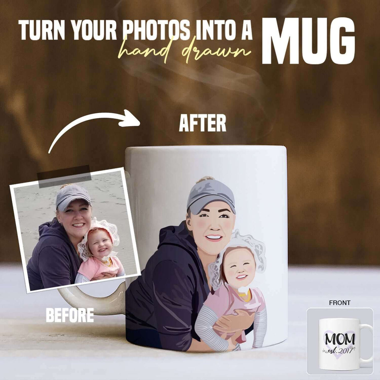 Personalized Mom & Year Photo Mug