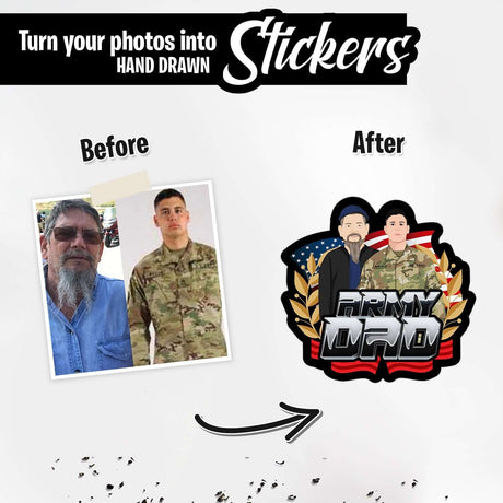 Army Dad USA Sticker Personalized