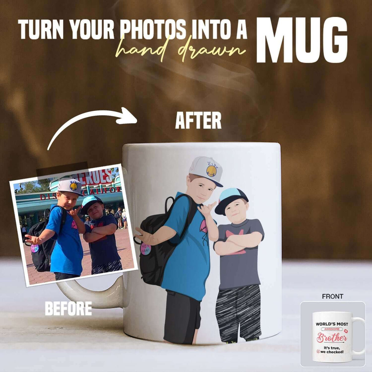 Personalized Worlds Most Awesome Brother Mug