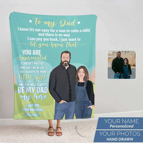 Personalized To My Dad Blanket From Daughter