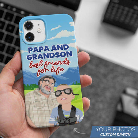 Papa and Grandson Personalized Phone Case for Cherished Memories