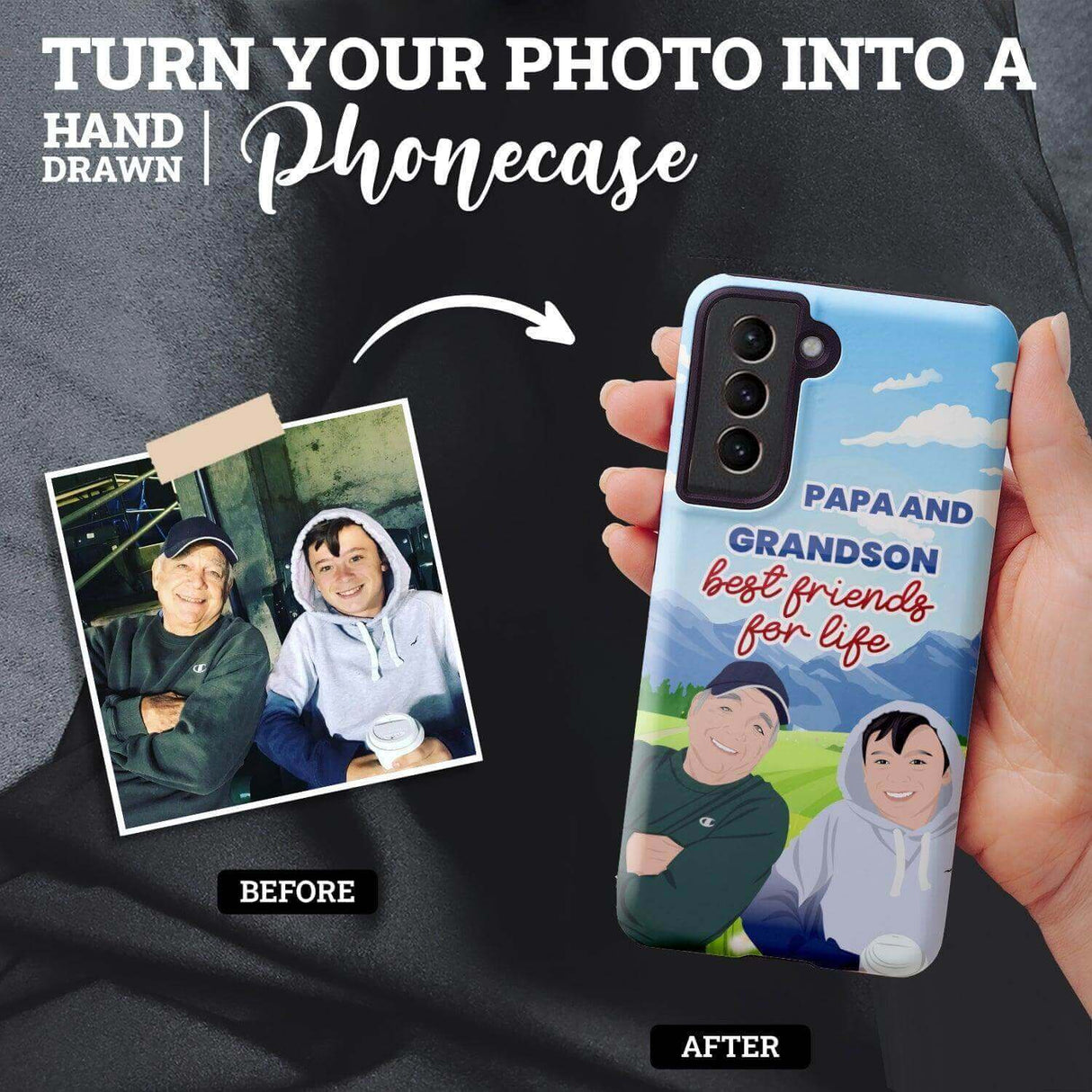 Papa and Grandson Personalized Phone Case for Cherished Memories