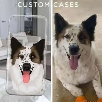 Personalized Clear Phone Case with Custom Dog Drawing