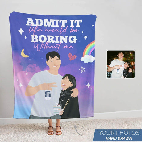 Personalized Funny Couple Blanket