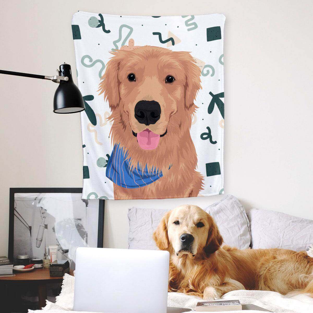 Personalized Pet Blanket with Custom Photo Drawing