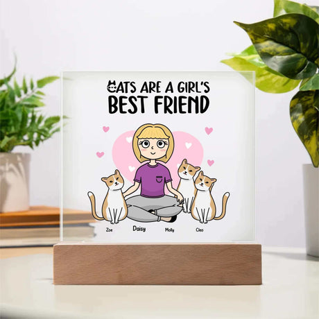 Cats Are A Girl's Best Friend Acrylic Plaque
